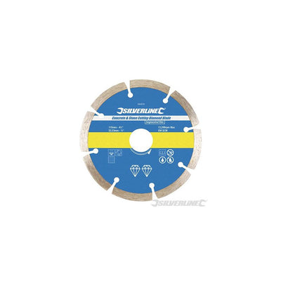 Silverline Diamond Blade Concrete Stone Cutting 115 x 22.23mm Segmented