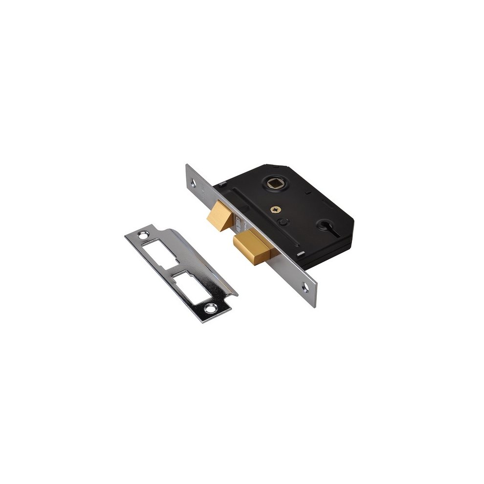 Union Essentials 3 Lever Mortice Sashlock Chrome 79mm UNNYESSLCH30