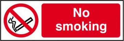 Centurion No Smoking Sign PP 300 x 100mm 11803