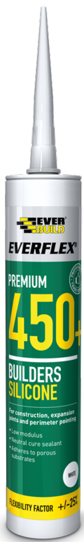Everbuild 450 Builders Silicone Sealant White 310ml