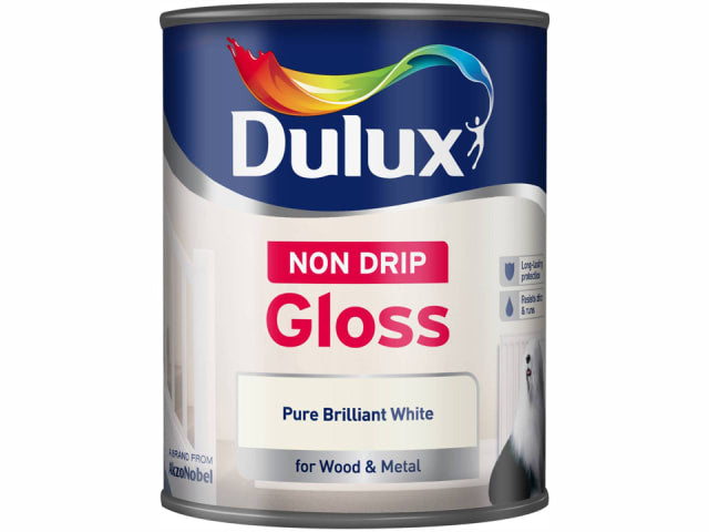 Dulux Non Drip Gloss Pure Brilliant White 750ml