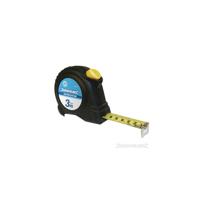 Silverline 856321 Auto Blade Lock Measuring Tape 3m x 16mm