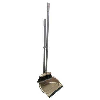 Leecroft Long Handle Folding Dustpan & Brush Set