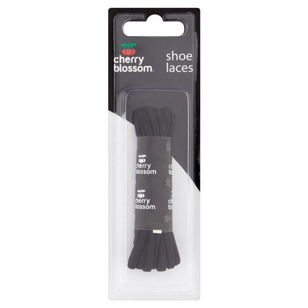 Cherry Blossom Round Shoe Laces 60cm Black 2 Pack