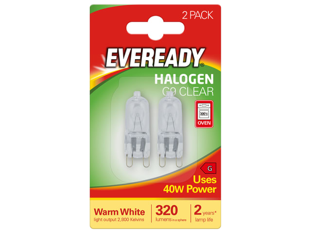 Eveready Mainsvolt G9 Halogen Capsule 40W Clear x2 S819