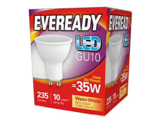 Eveready LED GU10 3W 235lm Warm White S13598