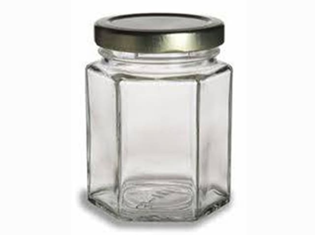 Hexagon Jar 8oz With Lid