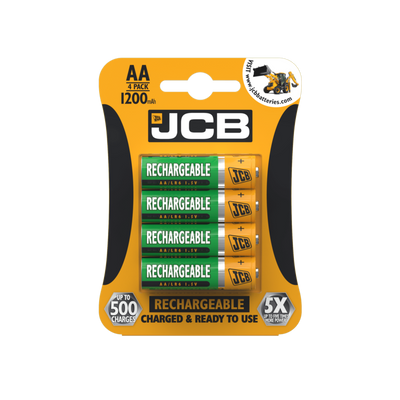 JCB Rechargeable Battery AA 1300mAh Pack 4