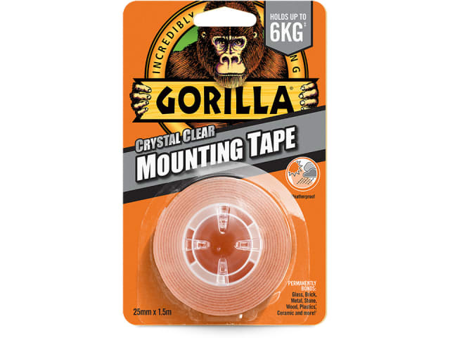 Gorilla Heavy Duty Mounting Tape Clear 25mm x 1.5m