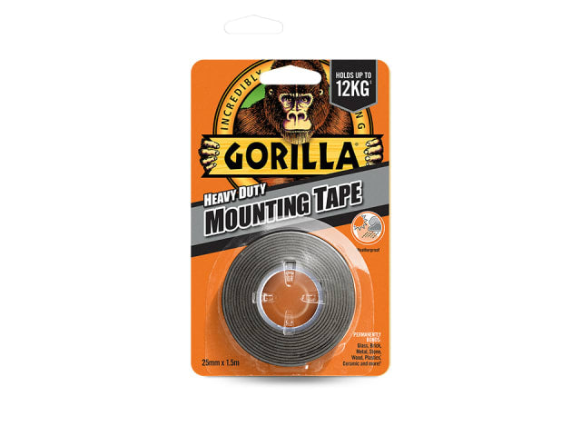 Gorilla Heavy Duty Mounting Tape Black 25mm x 1.5m