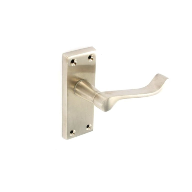 Securit Scroll Latch Handles Brushed Nickel 100mm Pair