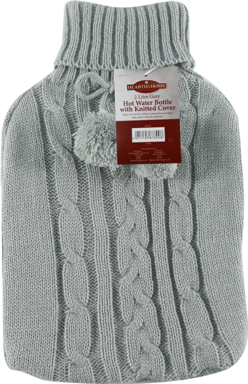 Hearth & Home Hot Water Bottle 2L Grey Cover