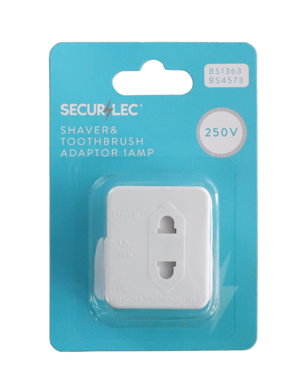 Securlec Fused Shaver & Toothbrush Adaptor 1 Amp 240V