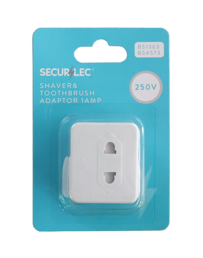 Securlec Fused Shaver & Toothbrush Adaptor 1 Amp 240V