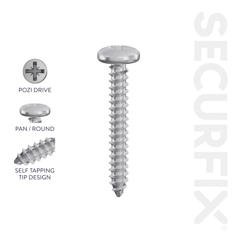 Securfix Self Tapping Screws 10 x 1" Pack of 200