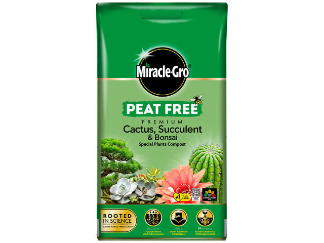 Miracle-Gro Peat Free Cactus Succulent Bonsai Compost 10L