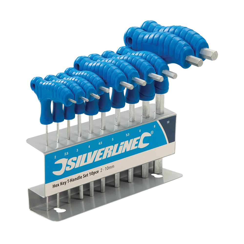 Silverline Hex Key T-Handle Set 10pce 2-10mm