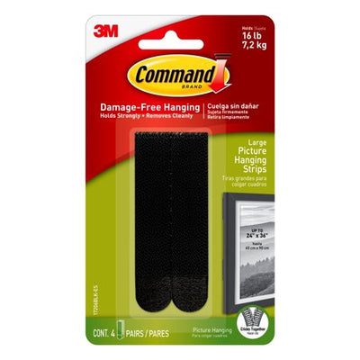 Command Large Picture Hanging Strips Black 4 Sets