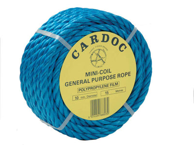 Kent & Co Polypropylene Mini Coil Rope Blue 6mm x 30m