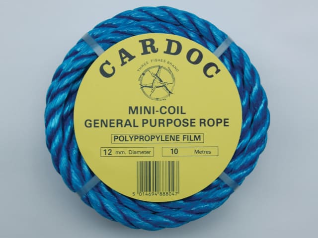 Kent & Co Polypropylene Mini Coil Rope Blue 12mm x 10m