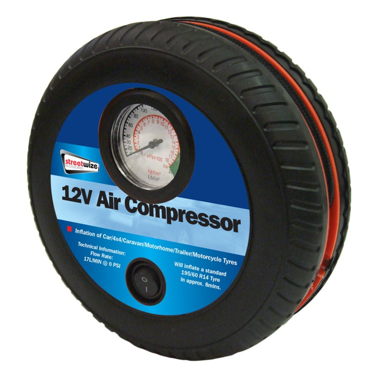 Tyre Shape Air Compressor Black
