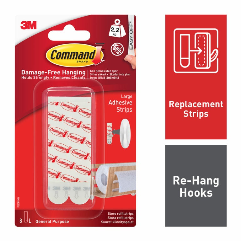 Command Mount Replacement Strip x 6 Large 17023P