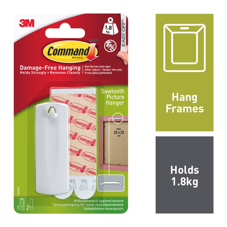 Command Sawtooth Picture Hanger 17040 1 Hanger 2 Strips