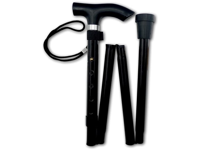 Folding Walking Stick Black L602D
