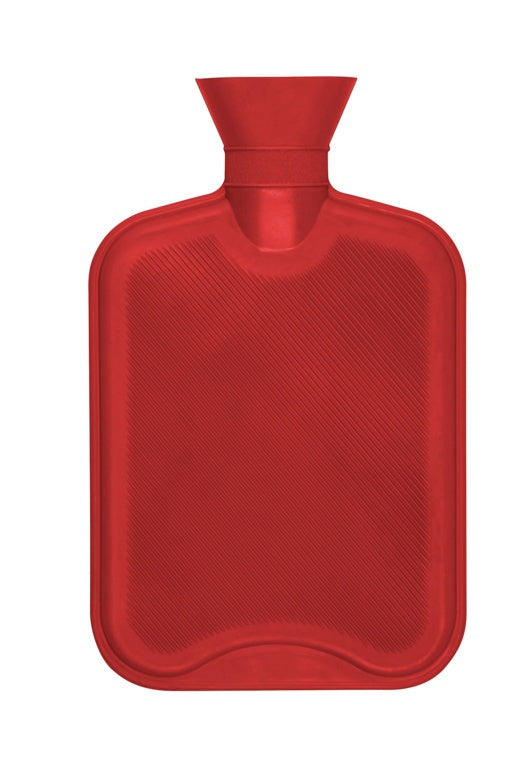 Hearth & Home Hot Water Bottle 2L Natural Rubber Red