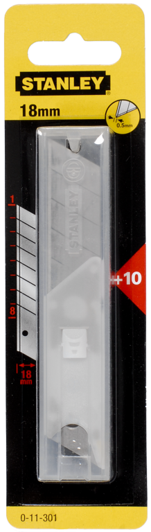 Stanley Snap-Off Blades 18mm (Pack 10) 0-11-301