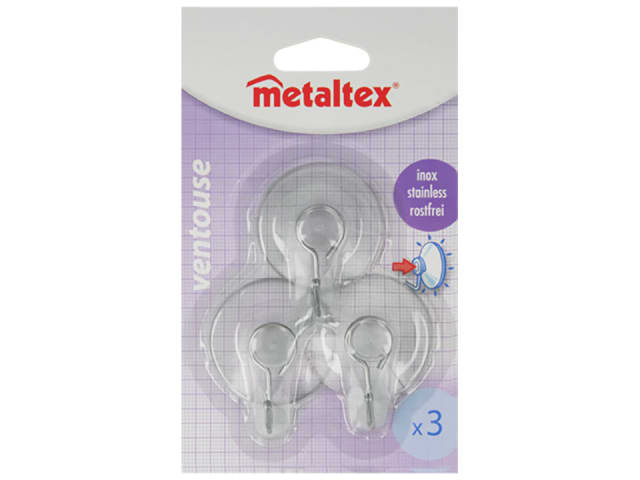 Metaltex Suction Hooks x 3 295003
