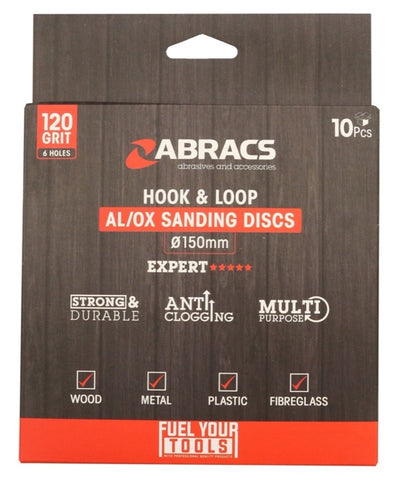 Abracs Hook & Loop Disc Pack 10 150mm 120g