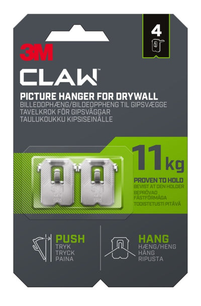 3M Claw Drywall Picture Hanger 11kg Pack 2 4584