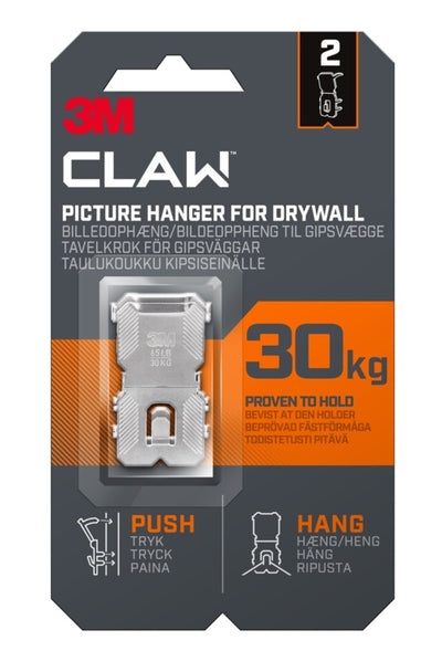 3M Claw Drywall Picture Hanger 30kg Pack 2 4586