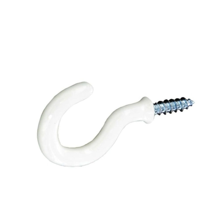 Securit Cup Hooks Plastic Covered White 32mm x 5 S6302