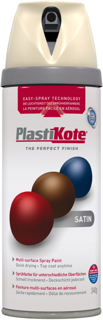 Plastikote Satin Grey Beige Spray Paint 400ml 22114
