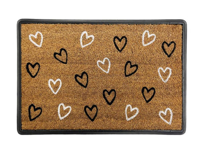 Primeur Rubber & Coir Tray Mat Heart Repeat P00028134