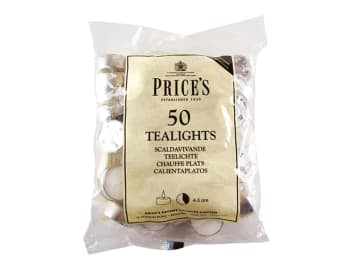 Price's Tealights White Pack 50 4-5 Hour TE041628