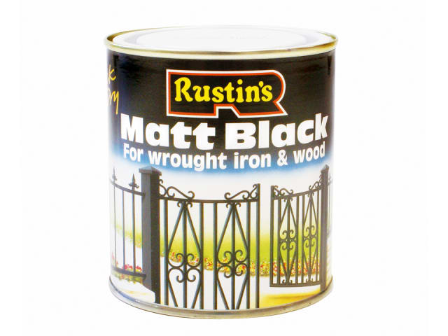 Rustins Quick Dry Matt Paint Black 250ml