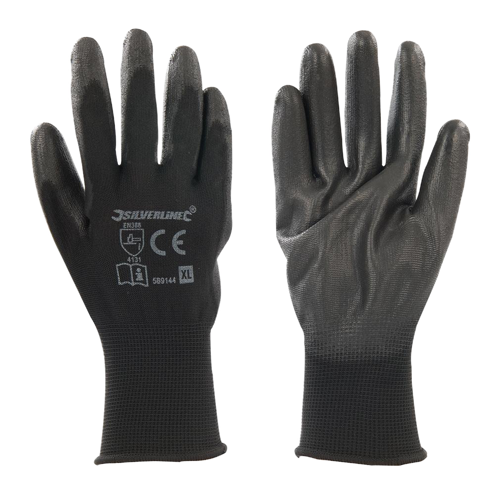 Silverline Black Palm Gloves XL 589144