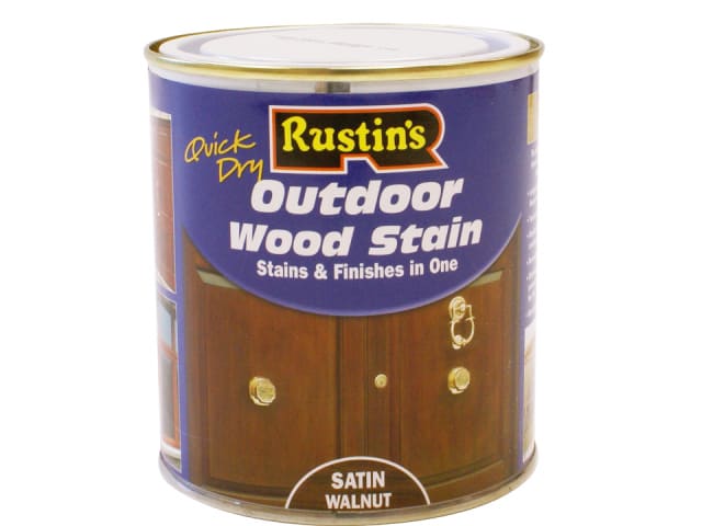 Rustins Quick Dry Exterior Woodstain Satin Walnut 250ml