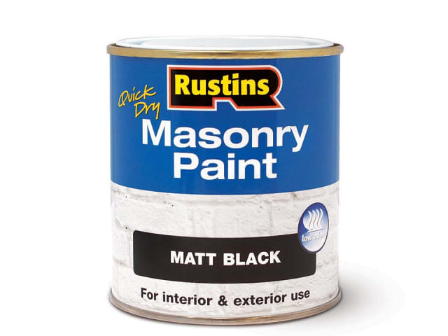 Rustins Masonry Paint Matt Black 500ml