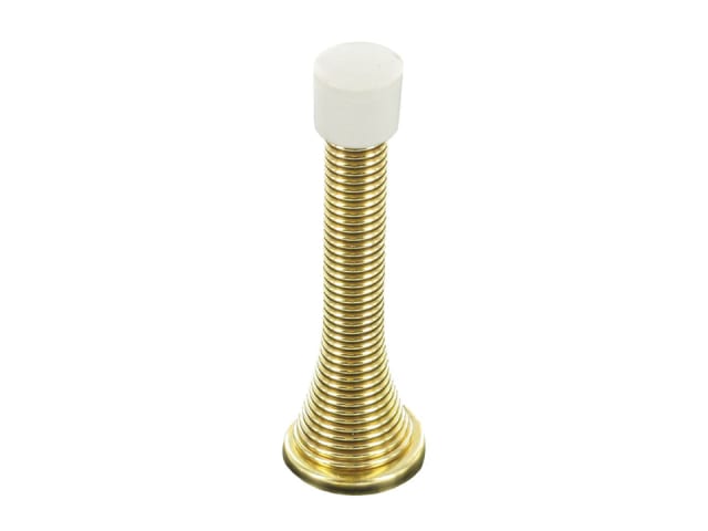 Securit Spring Door Stop Brass Plated 75mm S2571