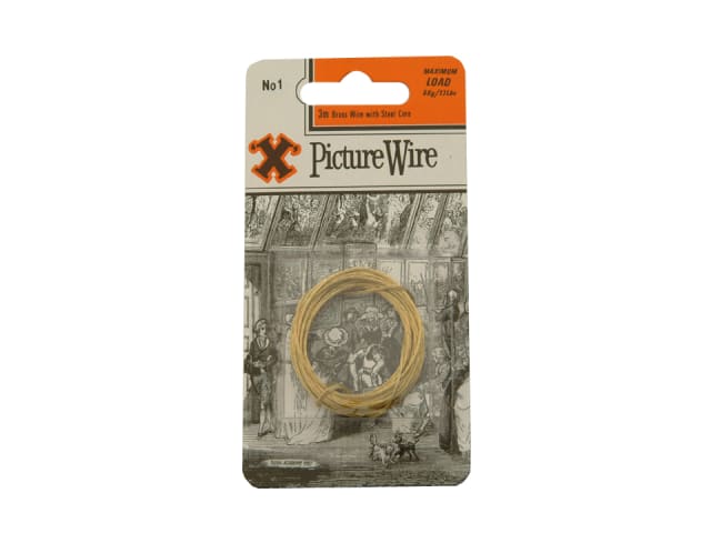 X Brass Picture Wire No.1 3m Blister Pack 12834