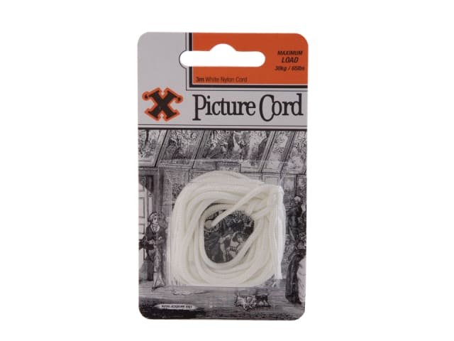 Frank Shaw Nylon Picture Cord White 3m 12840 30kg