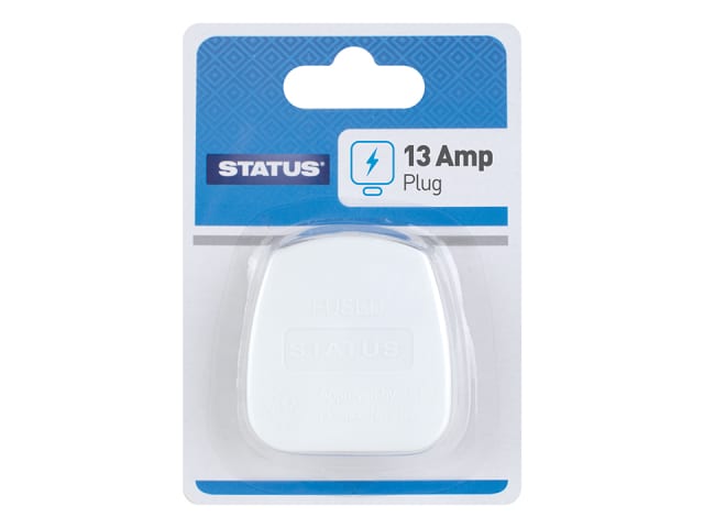 Status International 13 Amp Plug White 13AWPB112