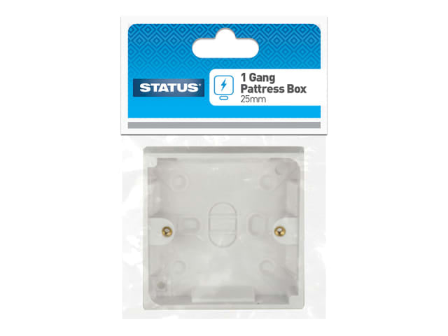 Status Pattress Box 1 Gang 25mm Deep S1GPAT25MMX4
