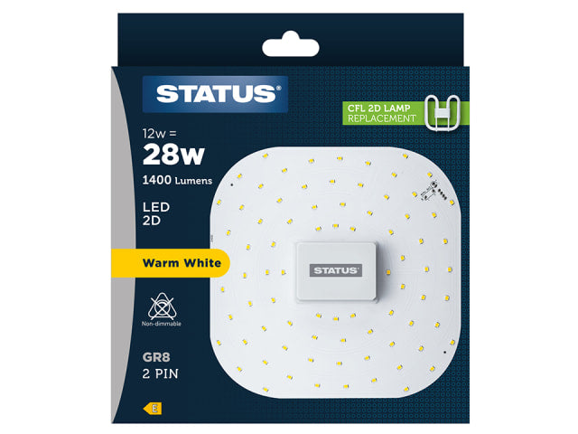 Status 2D LED 12W 2 Pin Warm White S12LW2D2PIN1PKB6