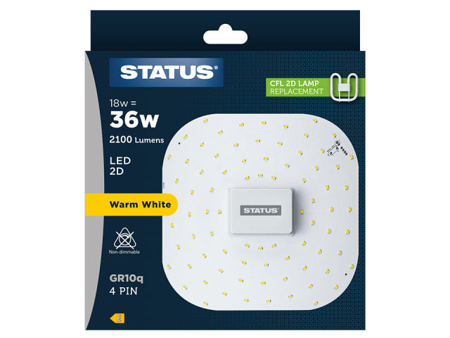 Status 2D LED 18W 4 Pin Warm White S18LW2D4PIN1PKB6