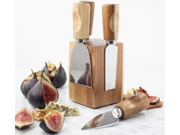 Taylors Eye Witness Cheese Knife Set 4 Piece Magnet Block XBCB01